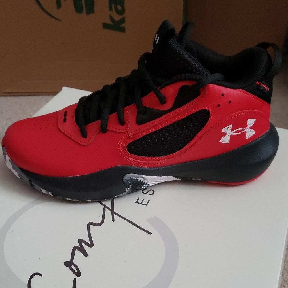 Under Armour Kids Red and Black Athletic Sneakers